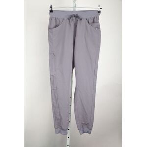 Jaanuu Scrub Bottoms Jogger Womens Medium Gray 5 Pocket Drawstring Medical Nurse